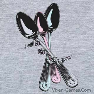 middle spoon polyamory swinger T-shirt design from Vixen Games