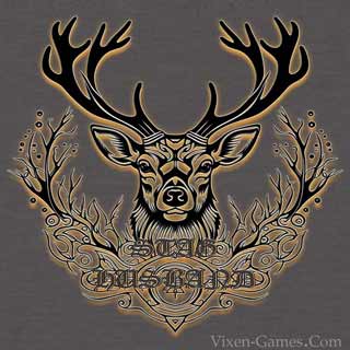 Stag husband T-shirt for men married to hotwives by Vixen Games