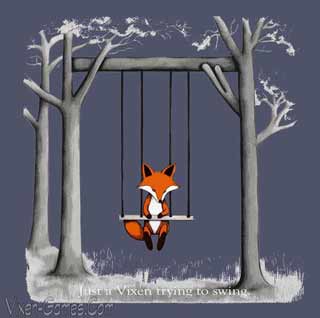 vixen trying to swing T-shirt design from Vixen Games