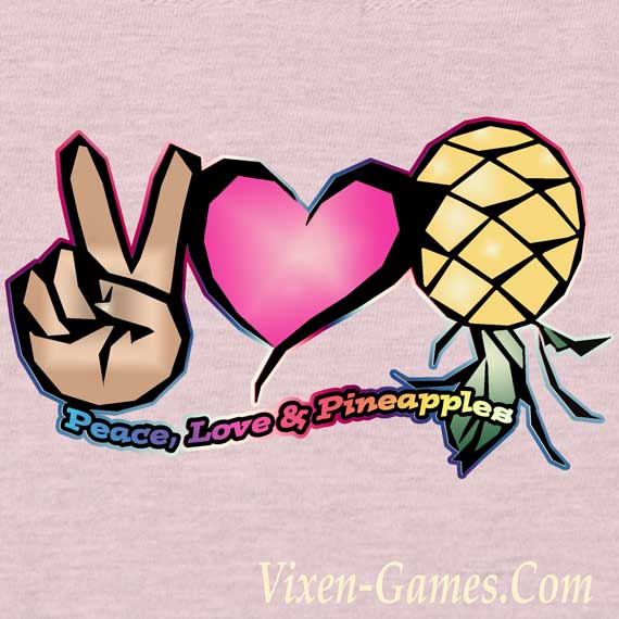 Peace, Love & Pineapples T-shirt for pineapple people 