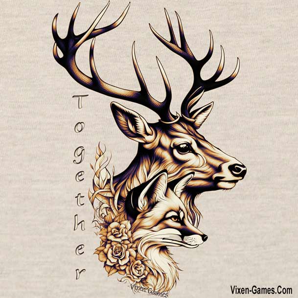 Stag and Vixen Tother T-shirt design by Vixen Games