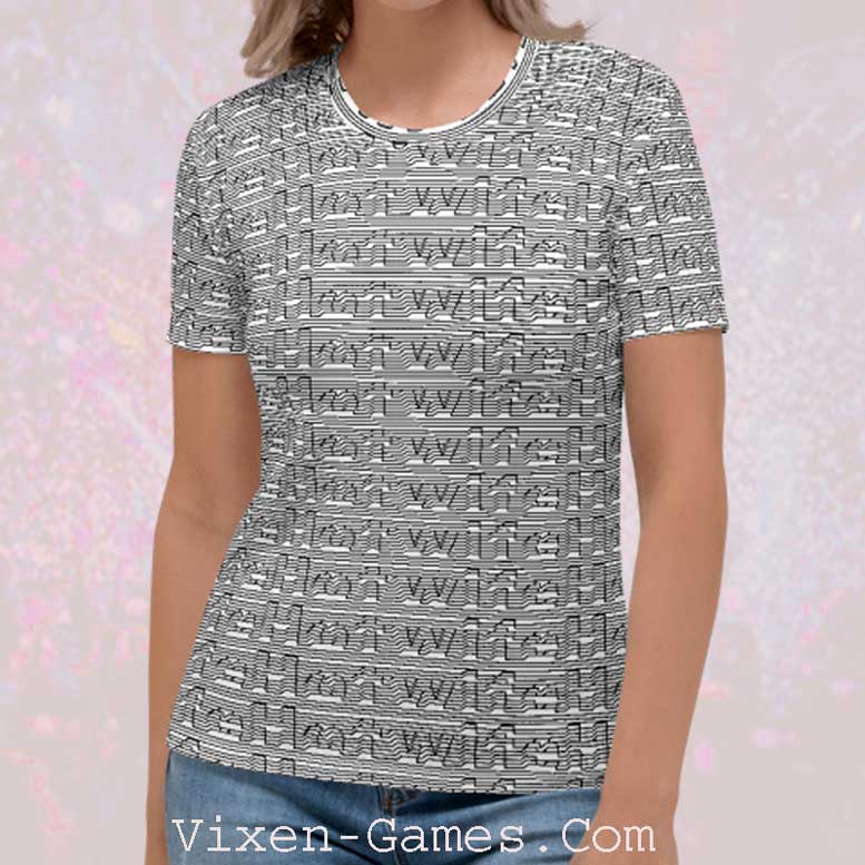 Hotwife 3D illusion fitted shirt from Vixen Games for hotwives who are done Starting Slow With Hotwife Games