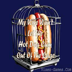 cock cage pun shirt hot dog in a cage cuckold T-shirt