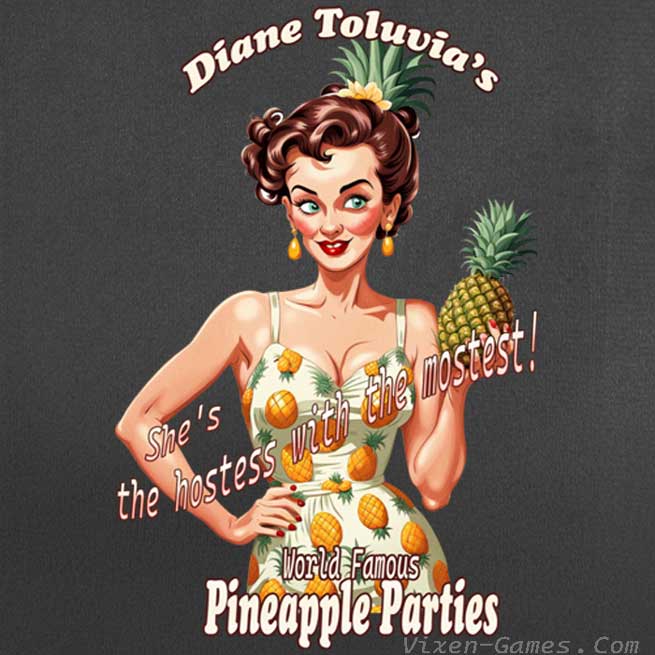 Diane Toluvia's Pineapple Parties T shirt for swingers