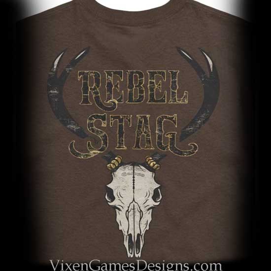 Rebel Stag Rock 'N' Bout A Vixen Rebel Stag T-shirt back view