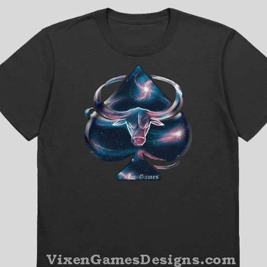 Cosmic Bull And Spade Softstyle T-shirt for black bulls into hotwives