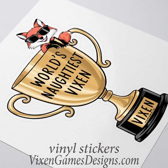 A Hotwife's Midnight Gamble Naughtiest Vixen trophy sticker 